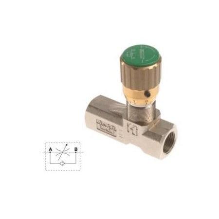 Stauff Flow Control Valve, Nickel Plated, 3000 PSI, 1/2 NPT Port 450672